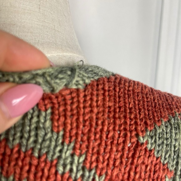 Ralph Lauren RLR-Hand-Knit-Western/Southwestern-Sweater Cardigan-Petite Large - Picture 15 of 16